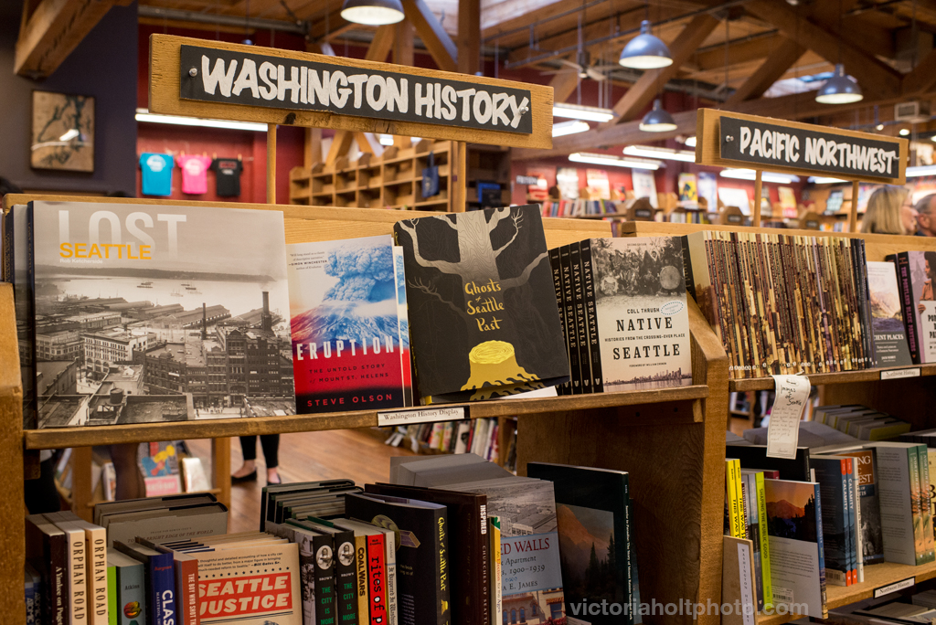 Ghosts of Seattle Past displayed in the Washington History section at Elliott Bay. Photo by Victoria Holt.