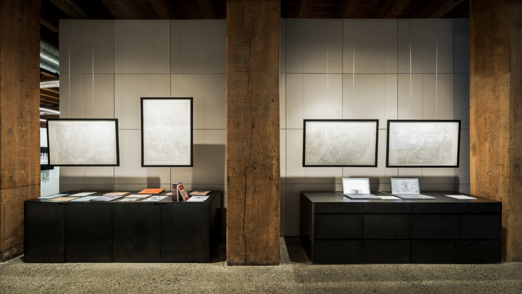 Josh’s maps and our anthology at the BOOM! exhibit at the Center for Architecture and Design in Seattle. Photo by Joe Freeman.