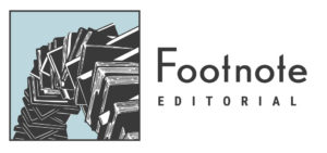 Footnote Editorial logo book arch